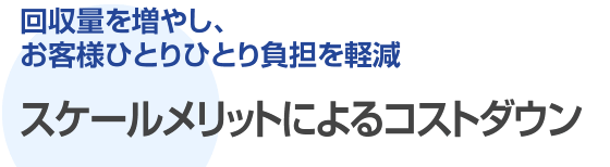スケールメリットによるコストダウン